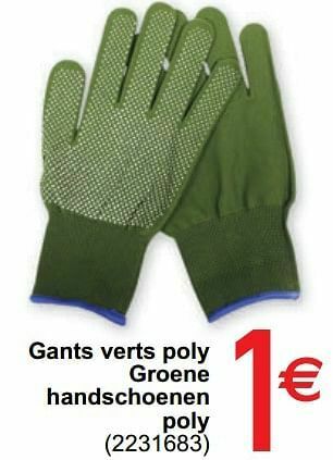 Cora Gants verts poly groene handschoenen poly aanbieding