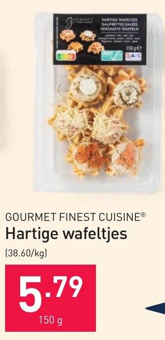 ALDI GOURMET FINEST CUISINE Hartige wafeltjes 150g aanbieding