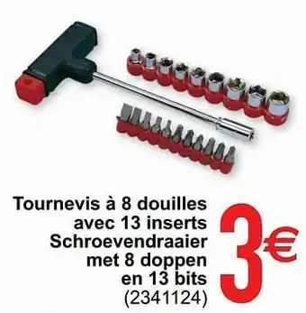 Tournevis à 8 douilles avec 13 inserts schroeven draaier met 8 doppen en 13 bits