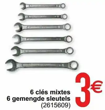 6 clés mixtes 6 gemengde sleutels