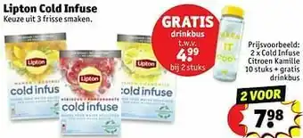 Cold infuse citroen kamille + gratis drinkbus