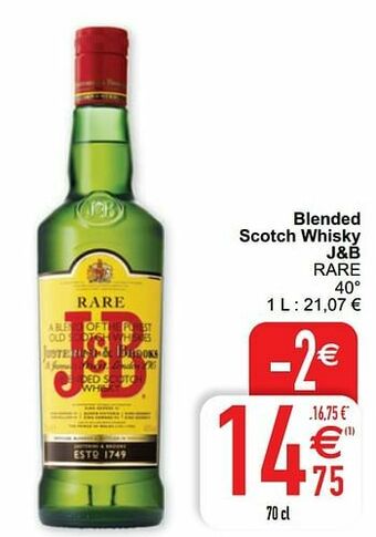 Blended scotch whisky j+b rare