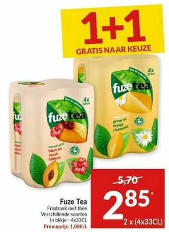 Intermarché Fuze tea frisdrank met thee aanbieding