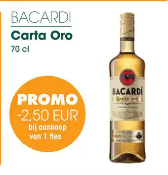 Prik en Tik BACARDI Carta Oro 70 cl aanbieding