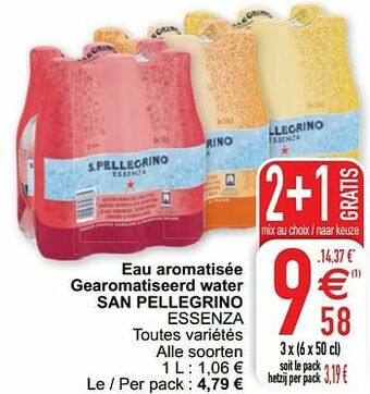 Eau aromatisée gearomatiseerd water san pellegrino essenza