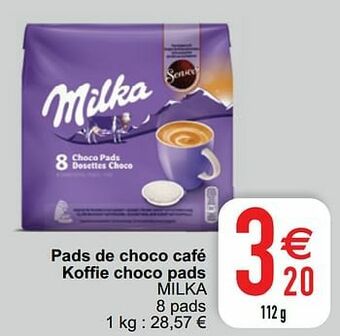 Cora Pads de choco café koffie choco pads milka aanbieding