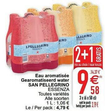 Eau aromatisée gearomatiseerd water san pellegrino essenza