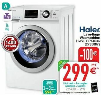 Haier lave-linge wasmachine hw70 bp14636