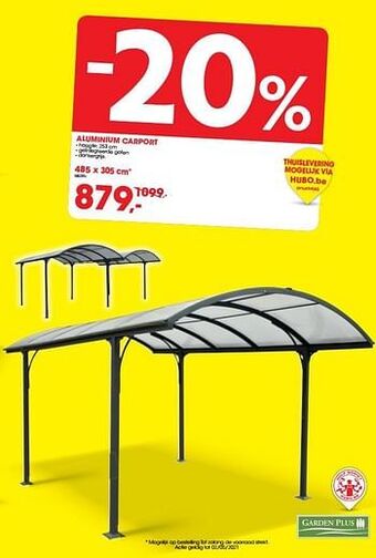 Hubo Aluminium carport aanbieding