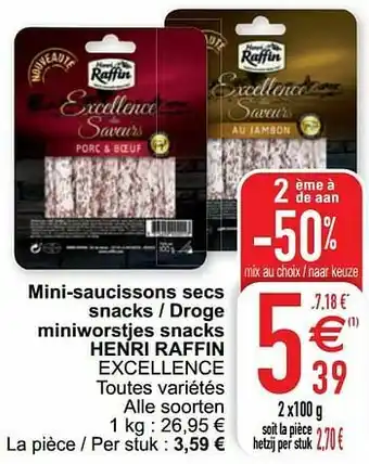 Mini-saucissons secs snacks - droge miniworstjes snacks henri raffin excellence