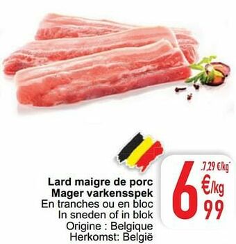 Lard maigre de porc mager varkensspek