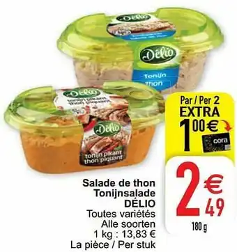 Cora Salade de thon tonijnsalade délio aanbieding