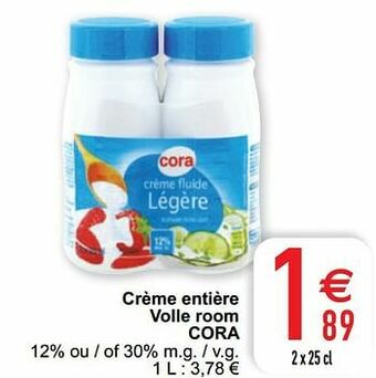 Crème entière volle room cora