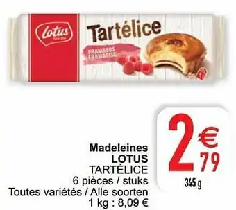 Madeleines lotus tartélice