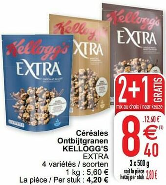 Cora Céréales ontbijtgranen kellogg’s extra aanbieding