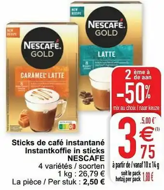 Sticks de café instantané instantkoffie in sticks nescafe