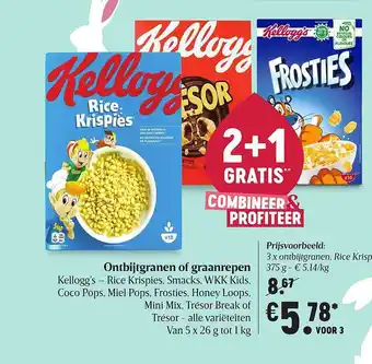 Ontbijtgranen Of Graanrepen Kellogg's Rice Krispies, Tresor, Frosties