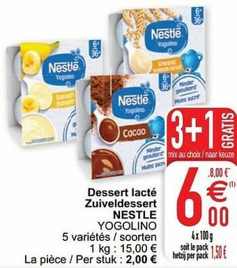 Dessert lacté zuiveldessert nestle yogolino