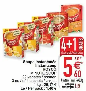 Cora Soupe instantanée instantsoep royco minute soup aanbieding