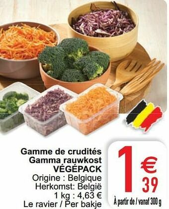 Cora Gamme de crudités gamma rauwkost végépack aanbieding