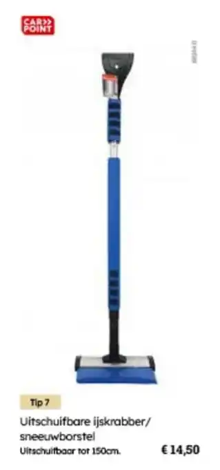 Uitschuifbare ijskrabber/ sneeuwborstel Uitschuifbaar tot 150cm.