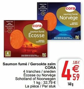 Cora Saumon fumé - gerookte zalm cora aanbieding