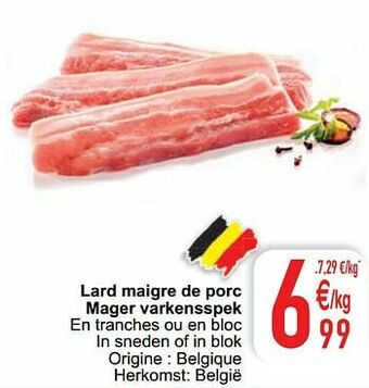 Lard maigre de porc mager varkensspek