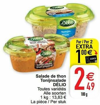 Cora Salade de thon tonijnsalade délio aanbieding