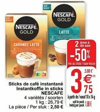 Cora Sticks de café instantané instantkoffie in sticks nescafe aanbieding