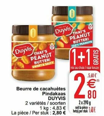 Cora Beurre de cacahuètes pindakaas duyvis aanbieding