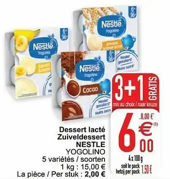 Cora Dessert lacté zuiveldessert nestle yogolino aanbieding