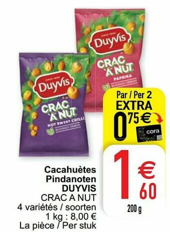 Cora Cacahuètes pindanoten duyvis crac a nut aanbieding