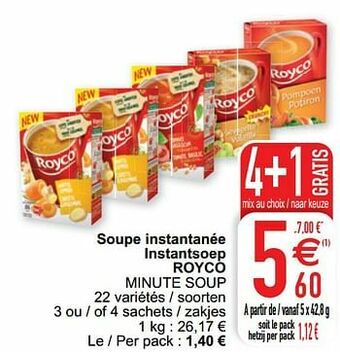 Soupe instantanée instantsoep royco minute soup