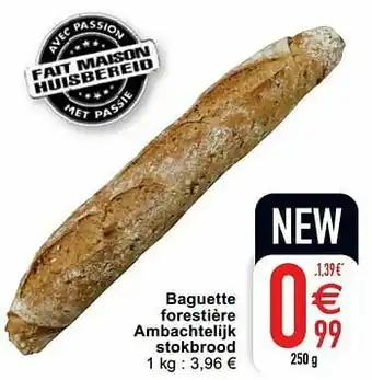 Baguette forestière ambachtelijk stokbrood