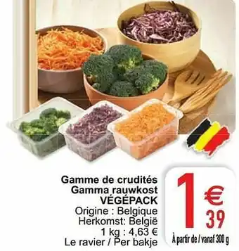 Cora Gamme de crudités gamma rauwkost végépack aanbieding