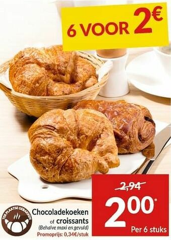 Intermarché Chocoladekoeken of croissants aanbieding