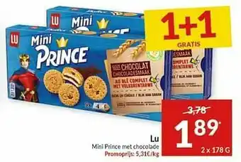 Intermarché Lu mini prince met chocolade aanbieding