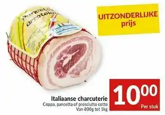 Intermarché Italiaanse charcuterie coppa pancetta of prosciutto cotto aanbieding