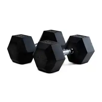 Decathlon Professionele zeshoekige rubberen halters 25kg aanbieding