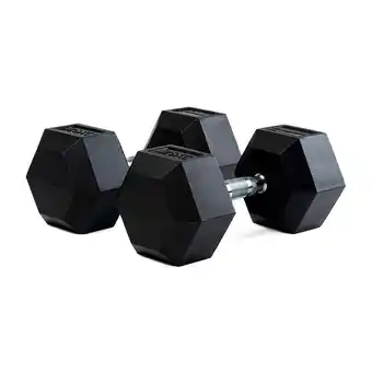 Decathlon Professionele zeshoekige rubberen halters 17kg aanbieding