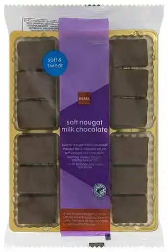 HEMA HEMA Zachte Nougat Met Melkchocolade 180gram aanbieding