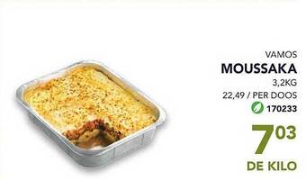 Bidfood Vamos Moussaka aanbieding