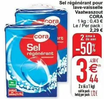 Cora Sel régénérant pour lave-vaisselle vaatwaszout cora aanbieding