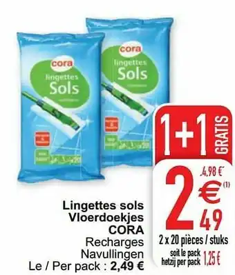 Lingettes sols vloerdoekjes cora