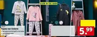 Lidl Pyjama voor kinderen met glow in the dark aanbieding