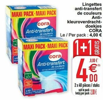 Lingettes anti-transfert de couleurs antikleuroverdrachtdoekjes cora