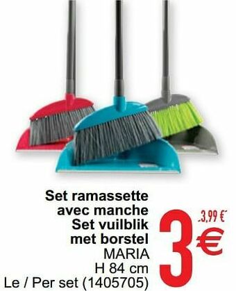 Set ramassette avec manche set vuilblik met borstel maria