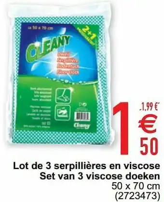 Lot de 3 serpillières en viscose set van 3 viscose doeken