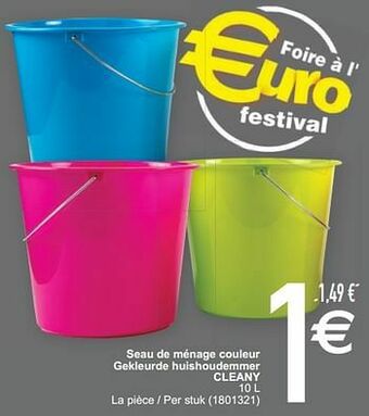 Seau de ménage couleur gekleurde huishoudemmer cleany