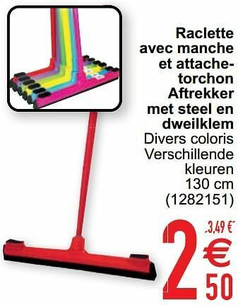 Cora Raclette avec manche et attachetorchon aftrekker met steel en dweilklem aanbieding